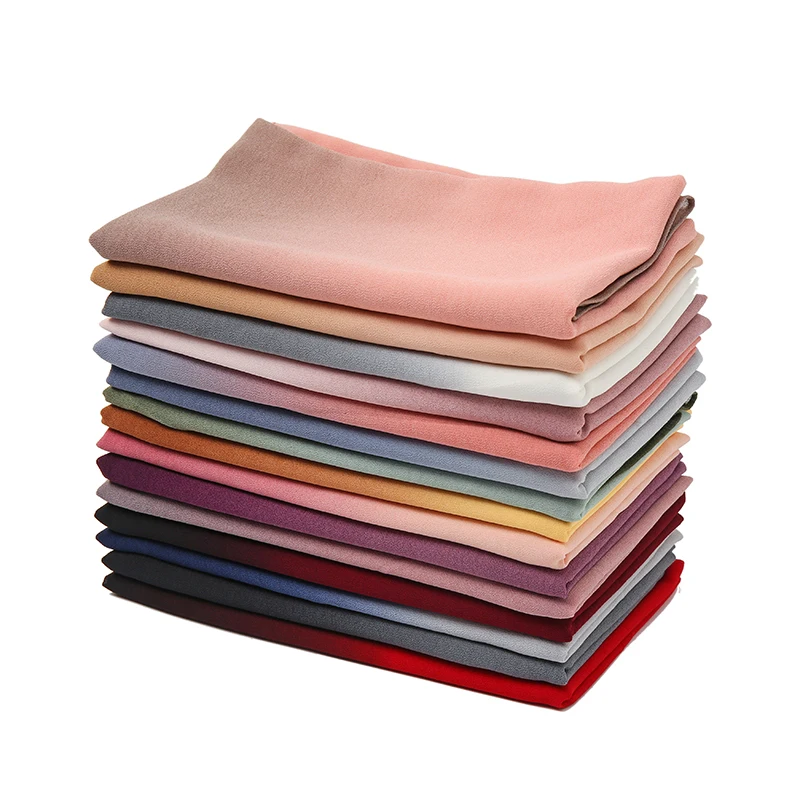 High Quality Fashion Women Chiffon Scarf Plain Tie-Dyed Multicolor Muslim Hijab Scarf