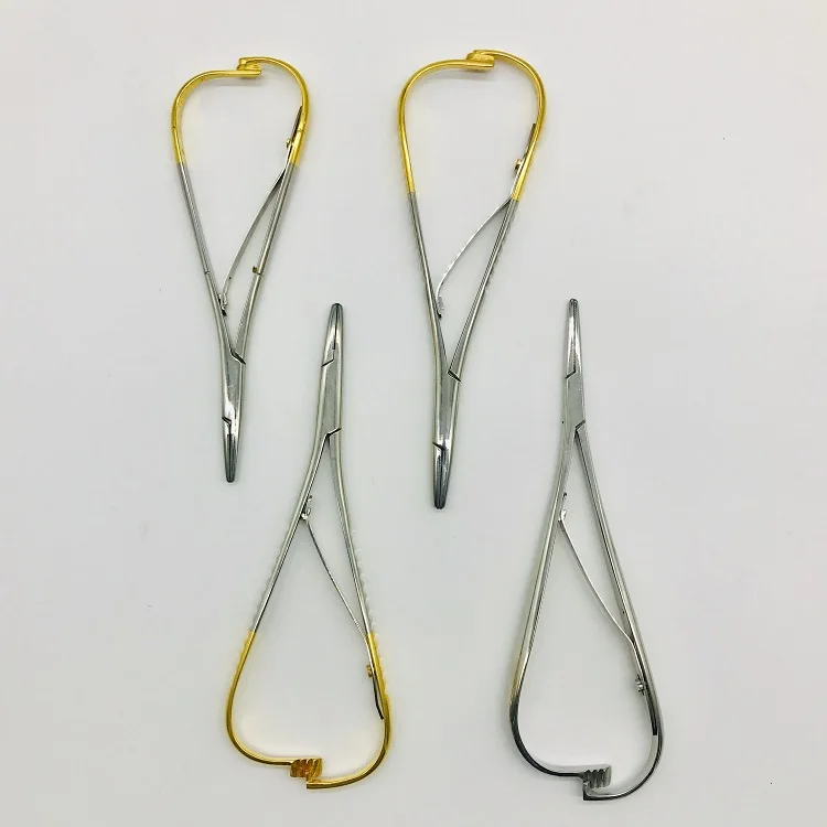 Dental Manufacturer CE Orthodontic Mathieu Needle Holder Wide Tip Tungsten Carbide Serrated Tip