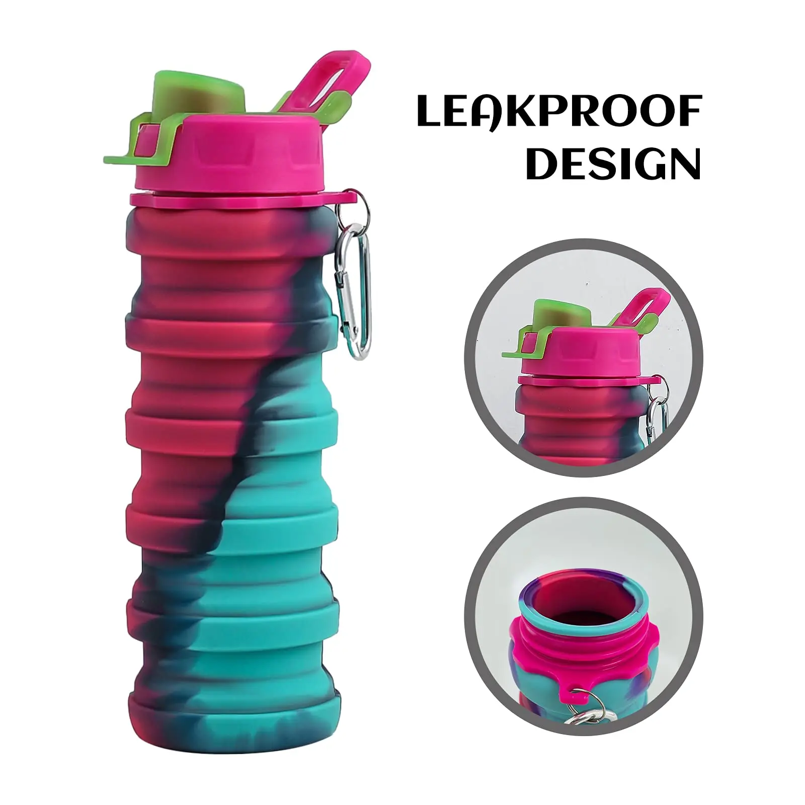 generic silicone collapsible water bottlesilicone travel size bottles football foldable in  any one for anyone