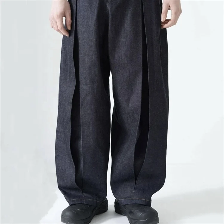 Performance Soft Square Washed Vintage Pocket Male Long Pants Japanese Selvedge Denim Jeans