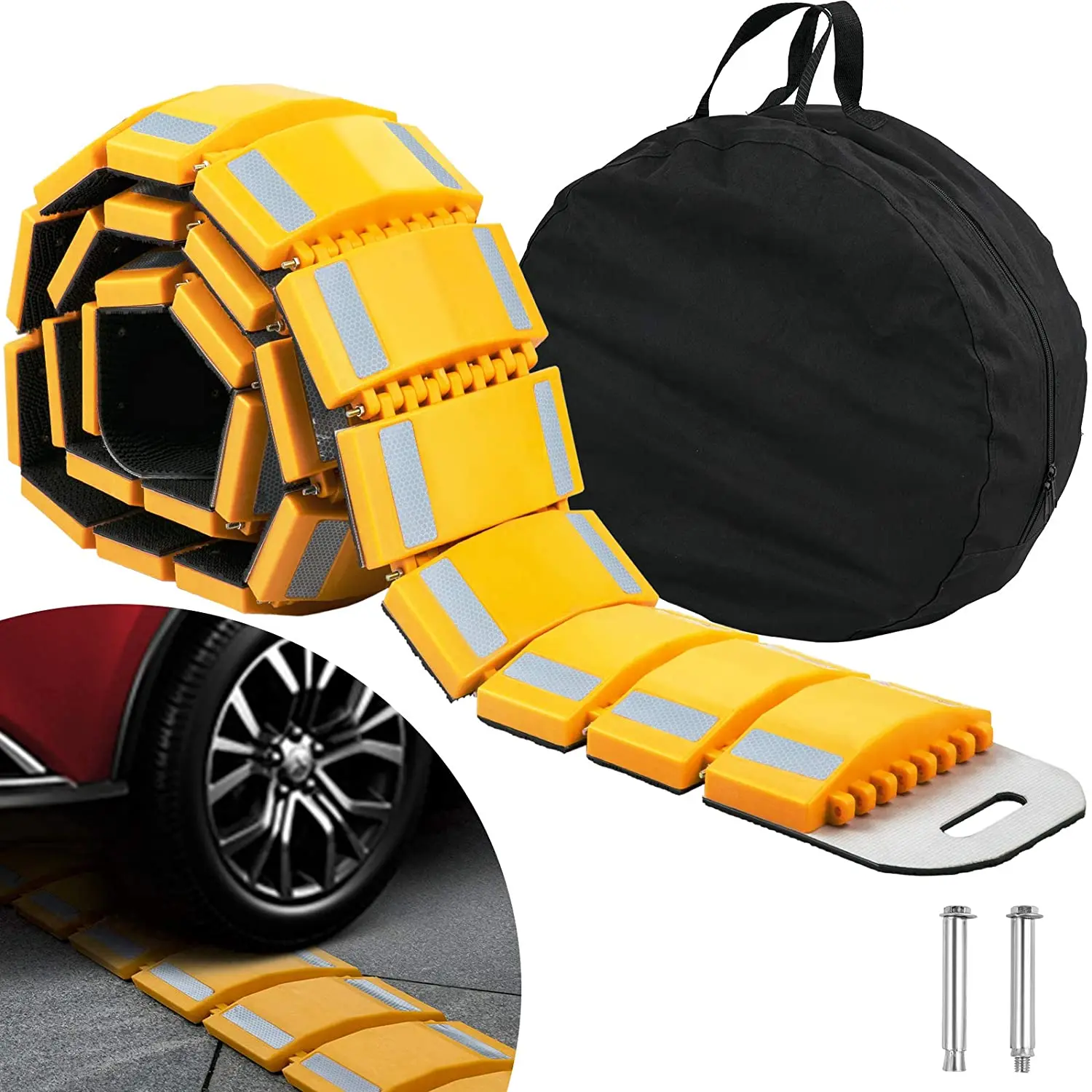 Modular Rubber Speed Reducing Outdoor Parking Lot Outdoor Floor Speed Reducing Piers Reflective Speed Reducing Piers
