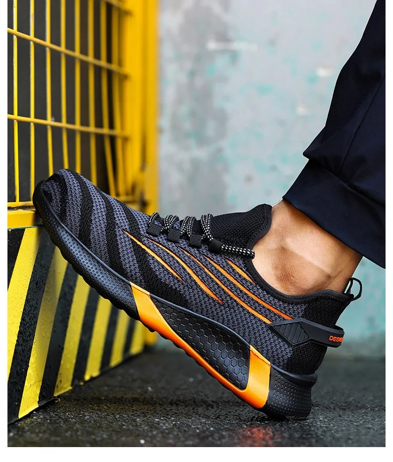 wholesale mens fashion safety shoes lightweight and breathable protective factory work shoes for men safety shoes price OEM ODM