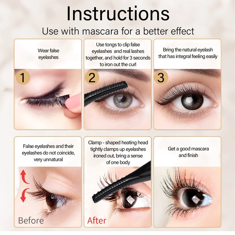 Wholesale Private Label Lash Curling Tool Mini Rechargeable Electric Heated Eyelash Curler