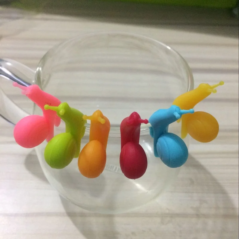 BPA Free Personalized Snail Tea Cup Tea Bag Holder Clips Organizer Silicone