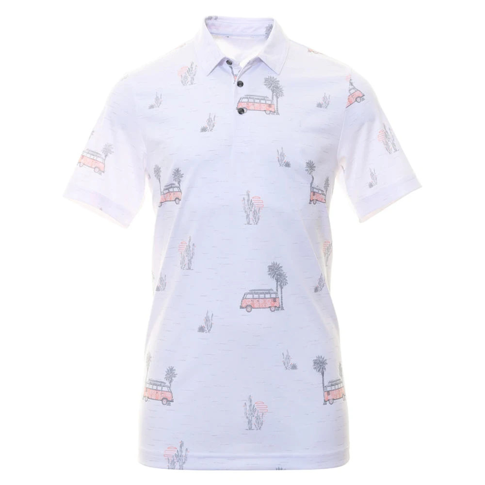 Wholesale luxury high quality stretch elastic full all over print sublimation polyester golf polo t shirt custom logo poloshirts