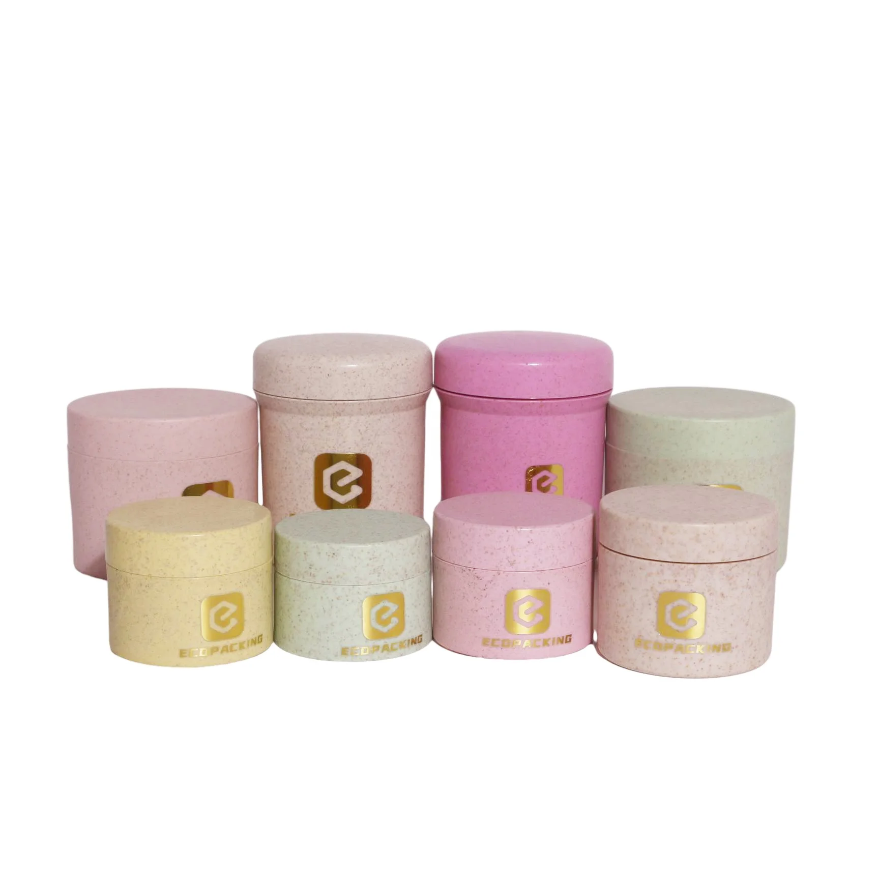 15ml 30ml 50ml 100ml 250ml eco friendly wheat straw pla plastic biodegradable jars for cream cosmetic beard balm body butter