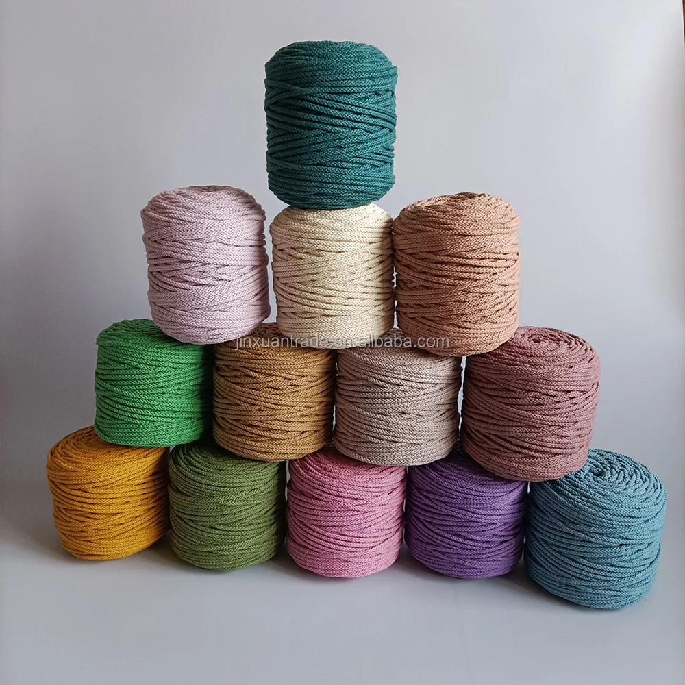 4 мм хлопковый шнур для вязания, 110 ярдов, хлопковый вязальный шнур для вязания сумок