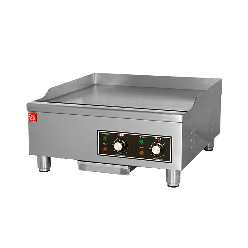 Fuqi 2 Burner American Style Commercial 60cm Griddle Grill Stove Gas Meat Cooker Teppanyaki Industrial Lpg Gas Griddle