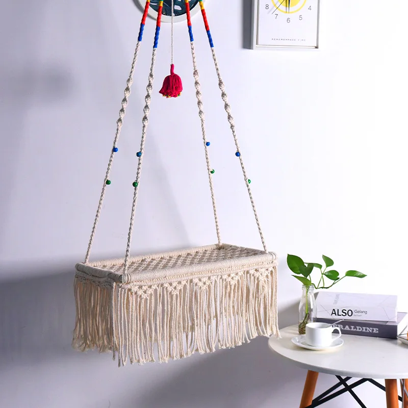 Hot Sale Safety Macrame Cat Window Perch Boho Cat Hammock Wall Mounted Pet Resting Seat Bed for Indoor Cats