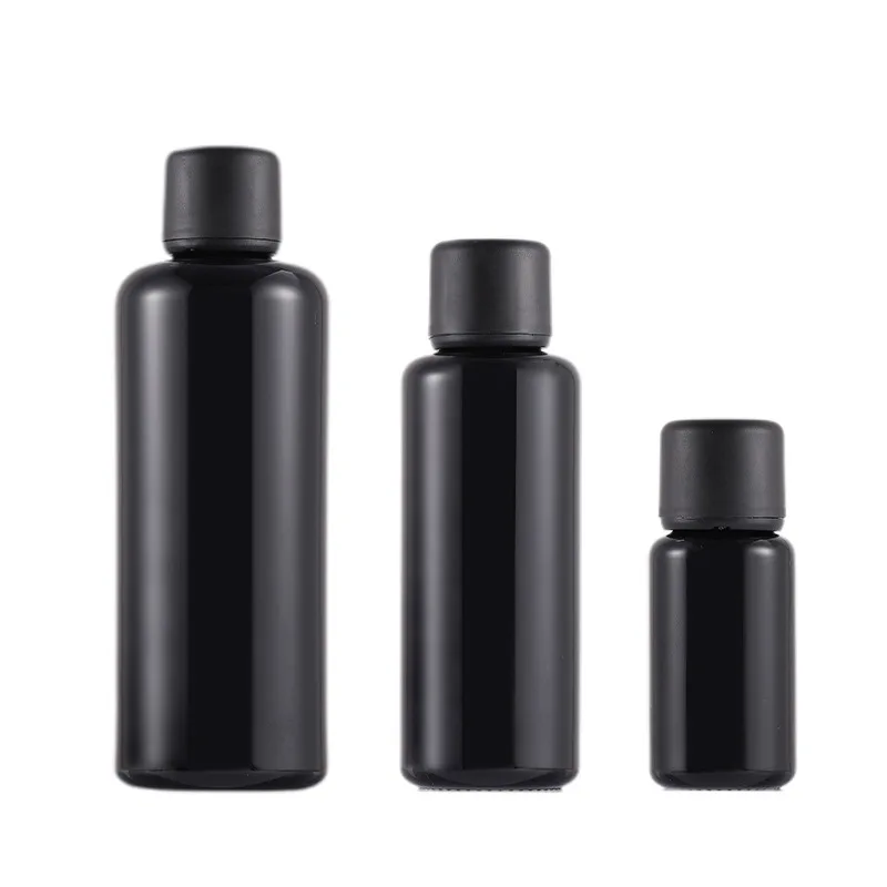 FOCSTAR 10ml 15ml 30ml 50ml 100ml 200ml Black Color Refillable Glass Cosmetic Porcelain Essential Oil Bottles (BTL032)