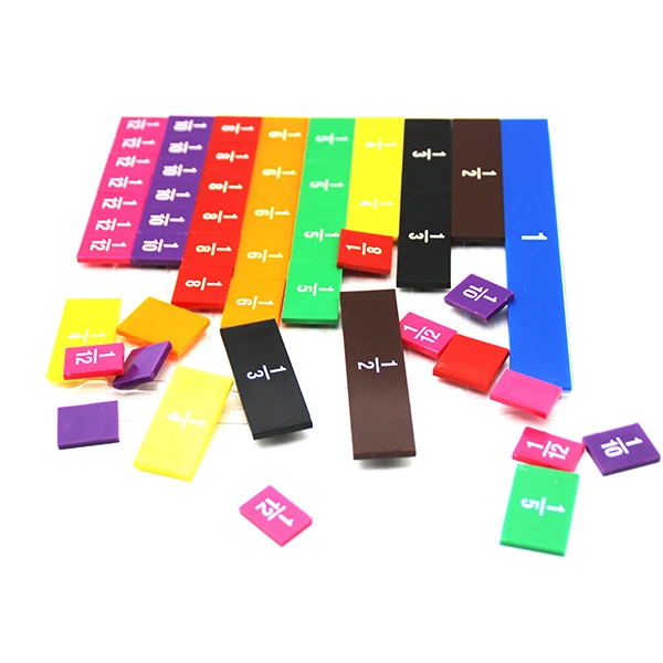 Учебные пособия, пластиковая дробная плитка с лотком: номер-набор из 51 для студентов, Обучающие игрушки дробы