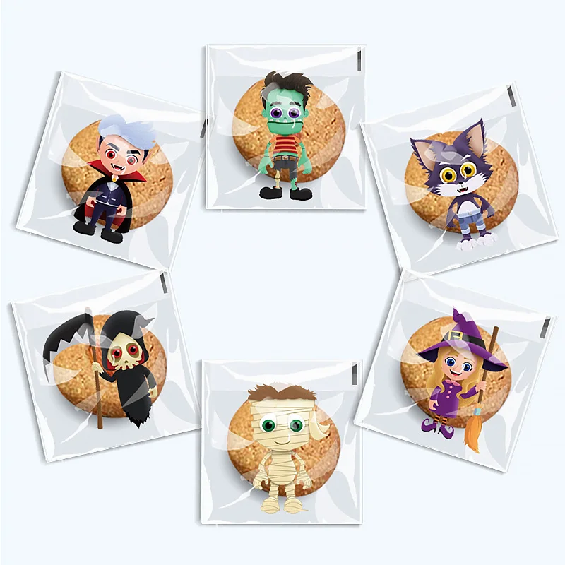 2024 New Designs Halloween Snack Packaging Bag Opp Self Adhesive Food Packaging Bag