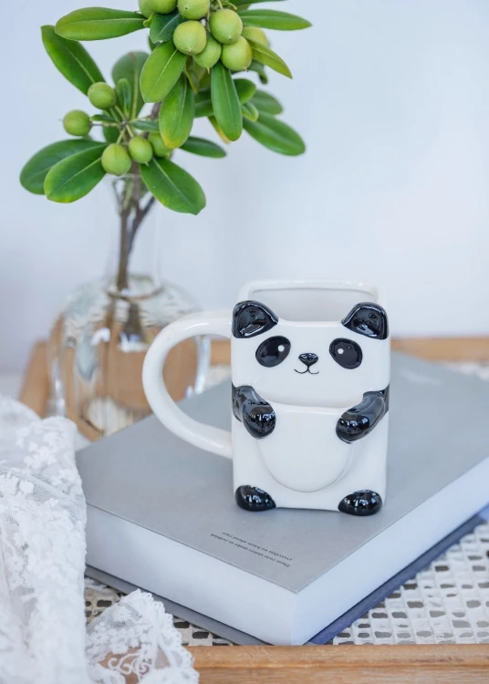Оптовая продажа керамическая кофейная кружка в форме панды 3D с животными фарфоровые чашки для дома