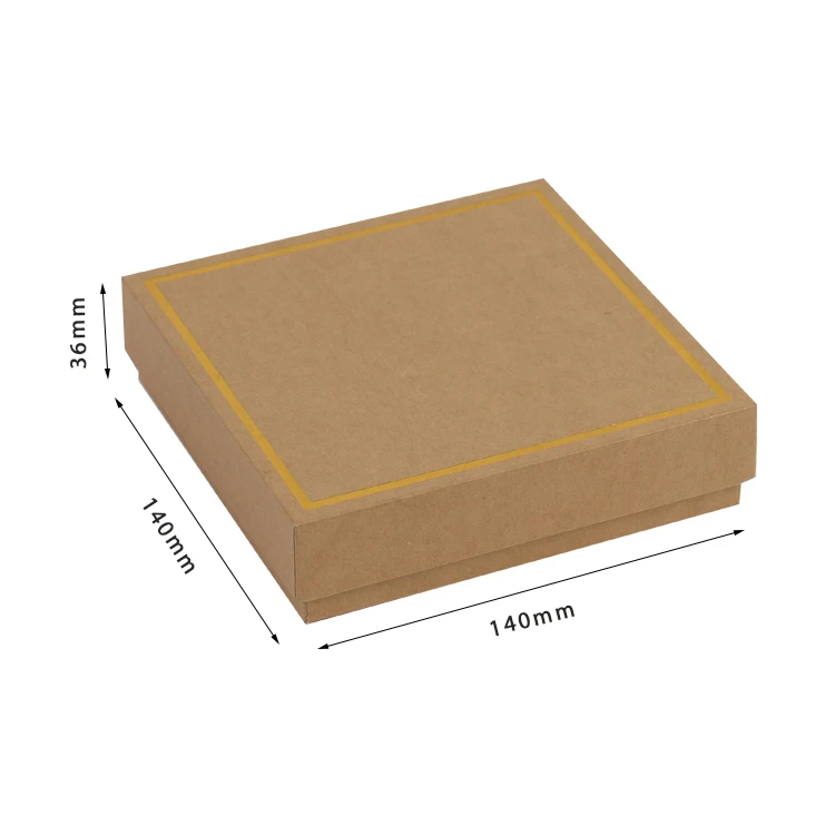 eco friendly food grade brown kraft paper gift candy packaging hard cover chocolate box with grid and divider