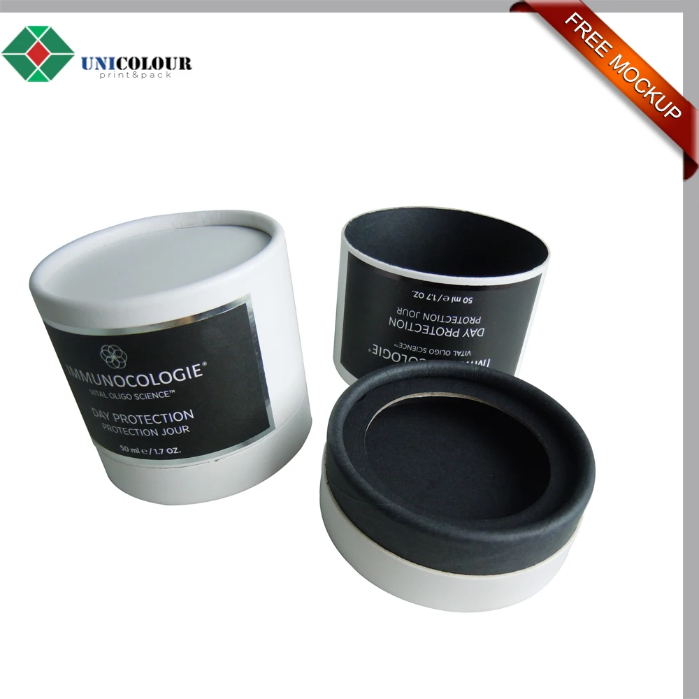 Custom Designed Disposable Size Rigid Cardboard Tube Packaging Paper Jar and Cylindrical Box for Cosmetic Tube Bottle