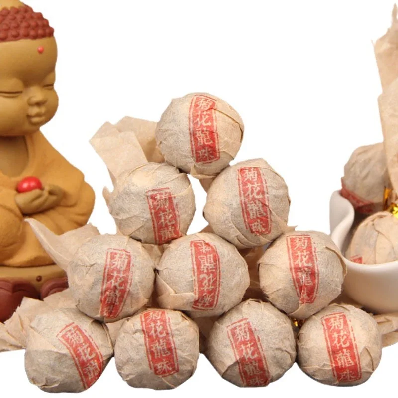 Оптовая продажа, неферментированный пуэрский чайный шар, мини xiao tuo cha shen chrysanthemum Pu Er dragon peals