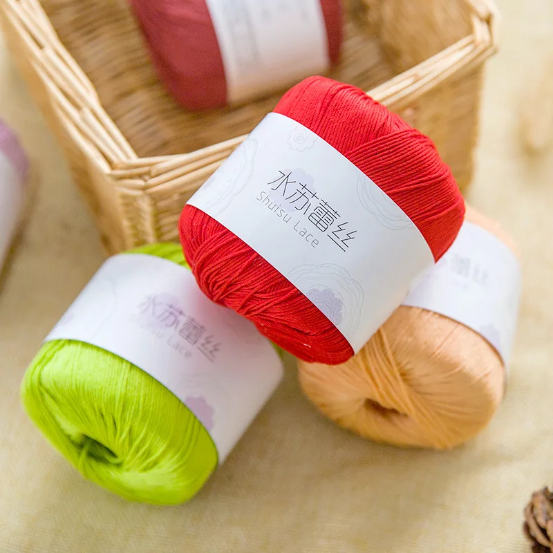 Wholesale Colorful Dyed 40g/roll 8ply 100% Cotton Crochet Thread Lace Yarn Milk Cotton Yarn for Hand Knitting