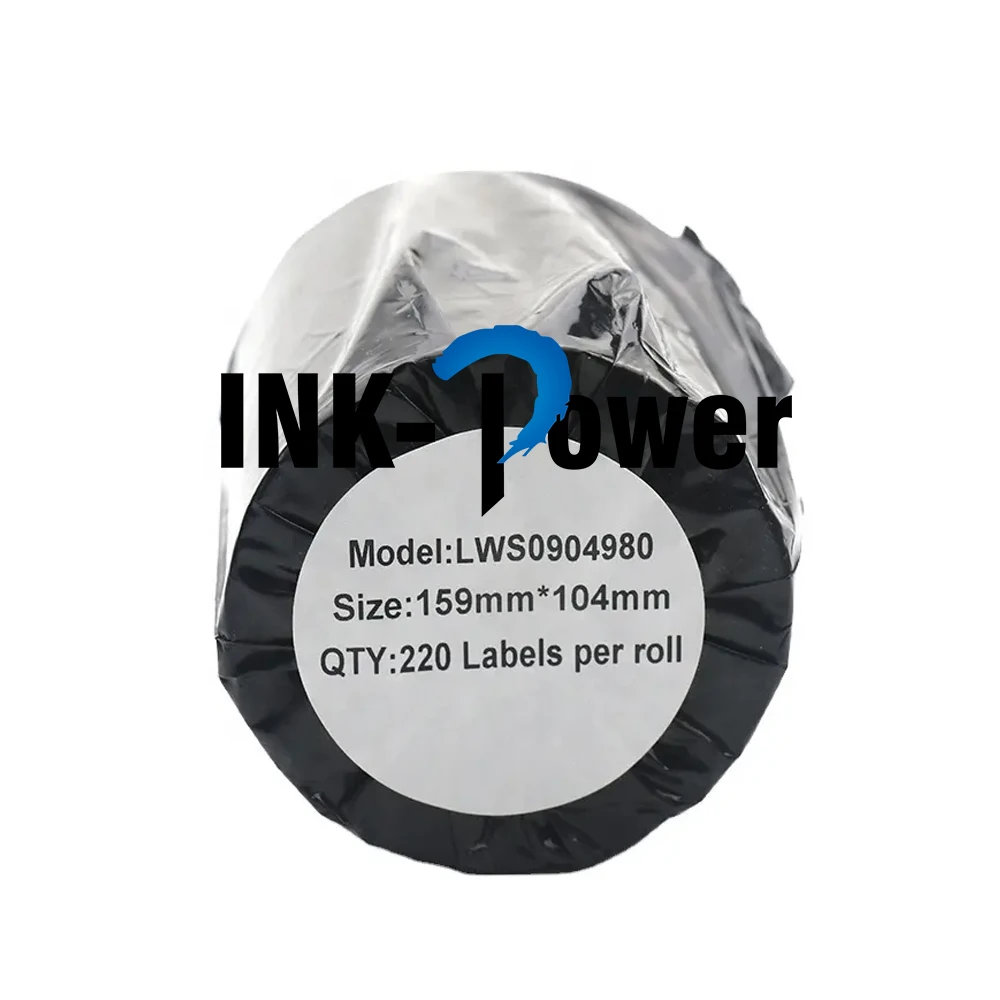 Термальная бумага для этикеток INK-POWER S0904980 черно-белая 104 мм x 159 самоклеящаяся совместима с принтером Dymo
