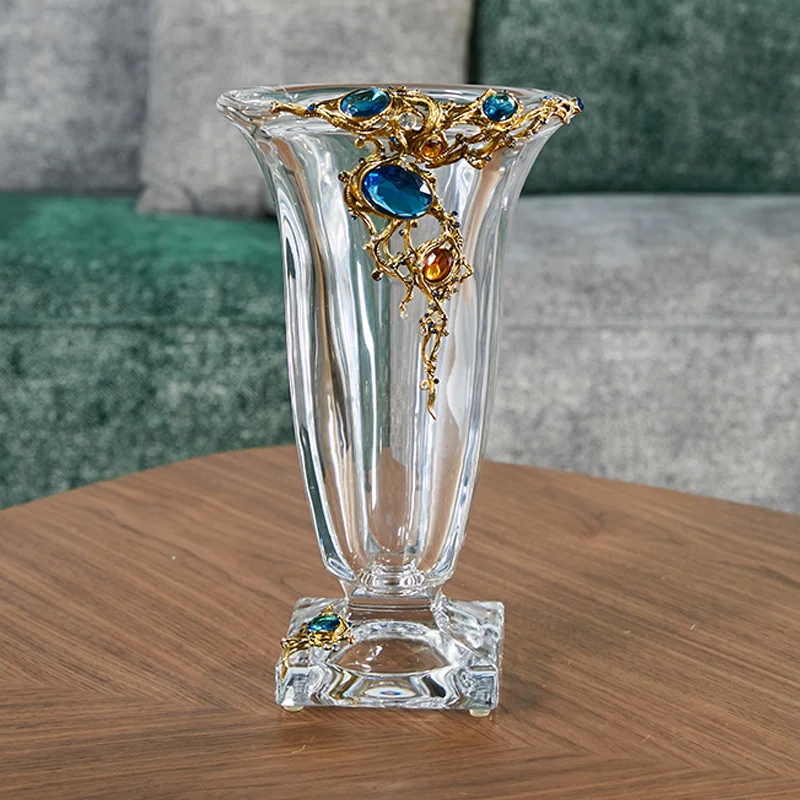 SANLOREN wholesale home decors modern luxury creative decorative enamel Venice flower glass crystal tabletop desk vase flower