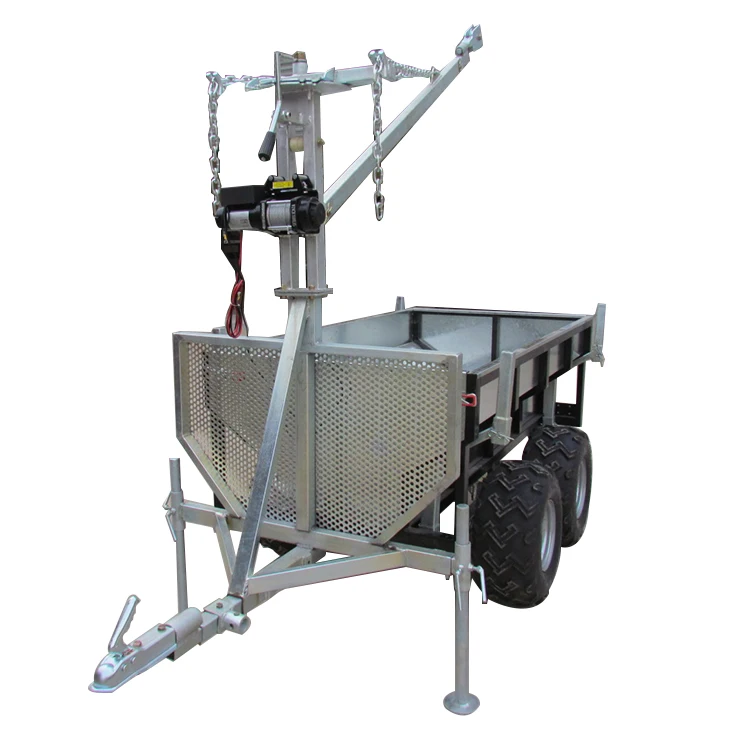 Outdoor Utility Pulled Twin Axle Farm Atv Trailer Atv Towed Log Trailer For Timber And Multi-Use