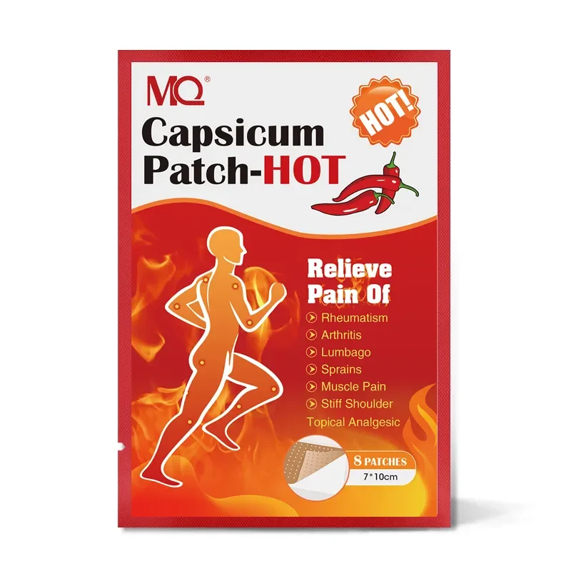 best sell capsicum hot pain relief patch plaster 8pcs/box odm oem heat patch for pain relief
