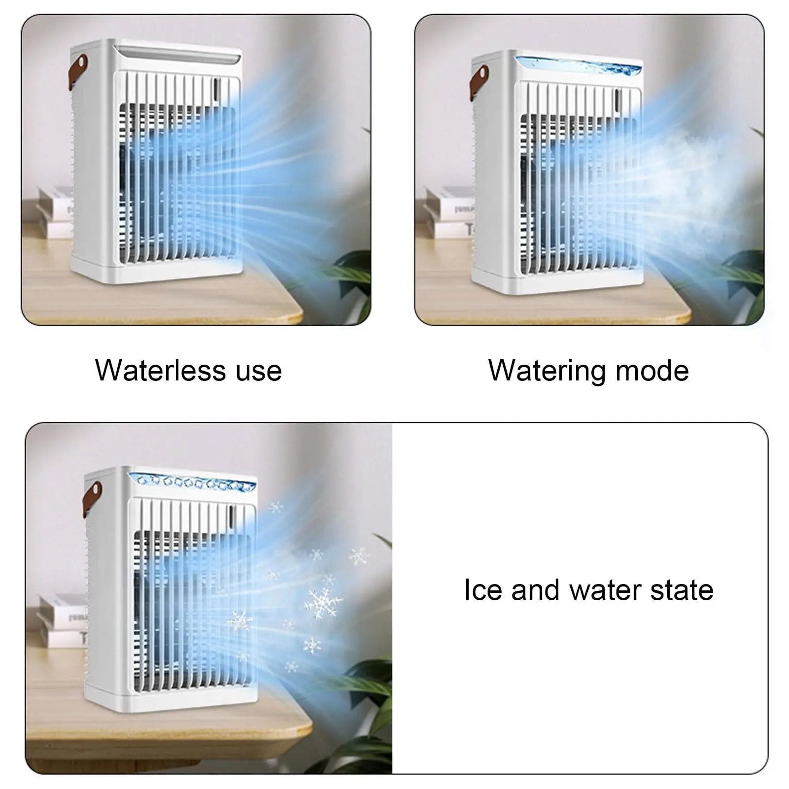 680Ml Portable Air Conditioners Evaporative Air Cooler Rechargeable 5 Speeds Mini Cooler Humidifier With 7 Color Light