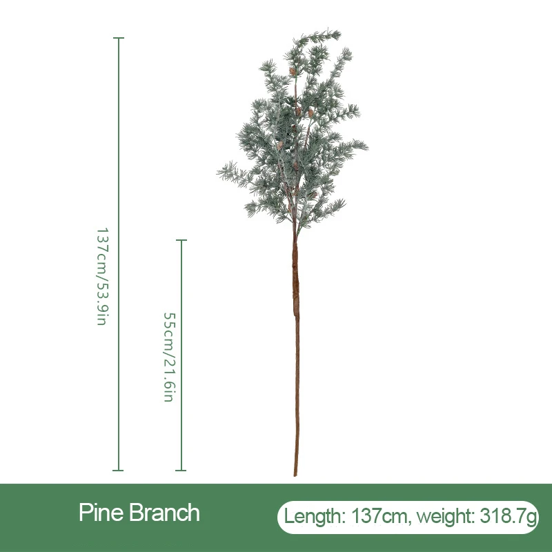 Factory Direct Fake Plants Christmas Pine Branch Artificial Greenery Pine Three Branches Home Christmas Decor Pine Branches