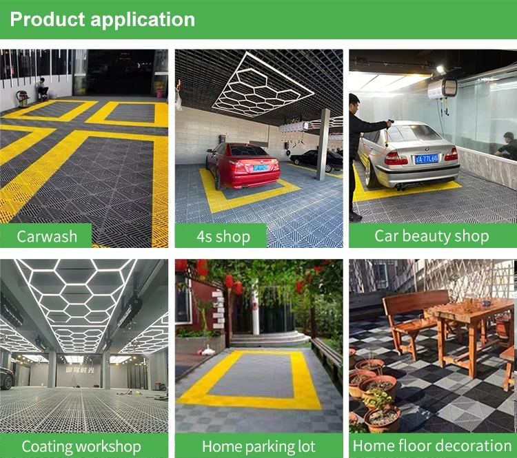 2024 classic design waterproof car wash modular pp interlocking garage tiles floor mat for garage
