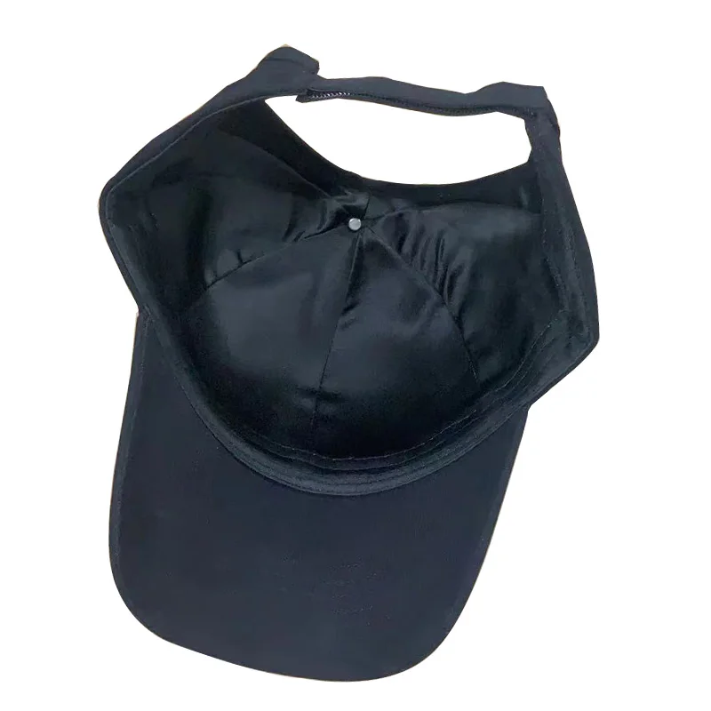 High Quality Baseball Oem Caps Half Head Baseball Hat Backless Cap Satin Lined Cap Ponytail Hat for Women