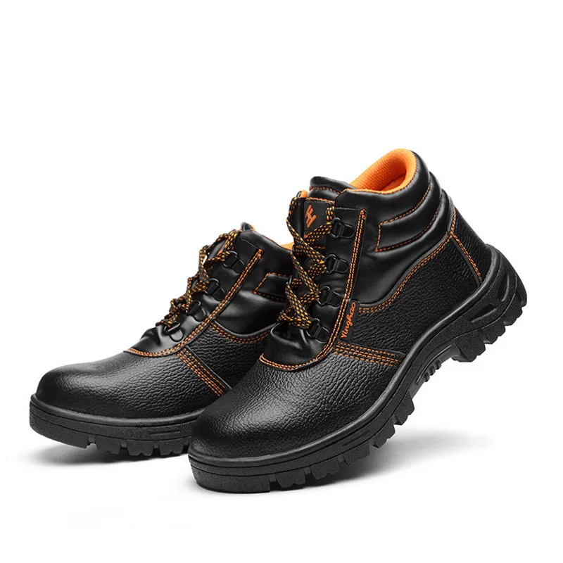 
Hot Selling Cheap PU Leather Safety Shoes boots with Steel Toe Cap and Steel Plate 