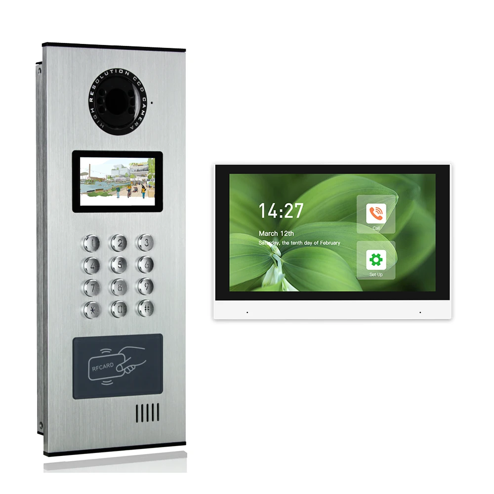 Ethernet cable / 4G waterproof IP65 metal video door phone multiple apartment door access control video intercom