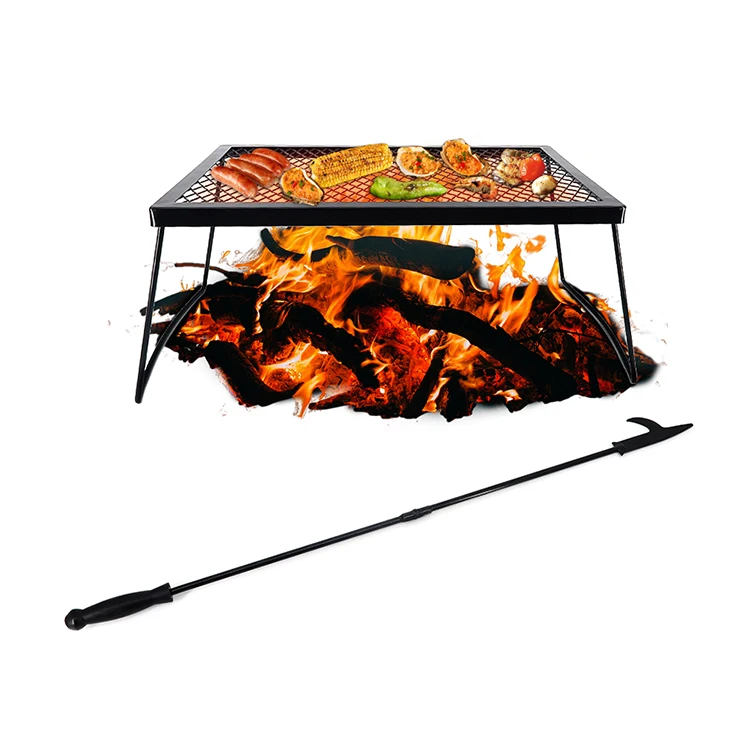 High-quality 40inch long Heavy Duty Metal Outdoor Camping Fireplace Tool Accessory with Wood Handle Fire Poker Stick