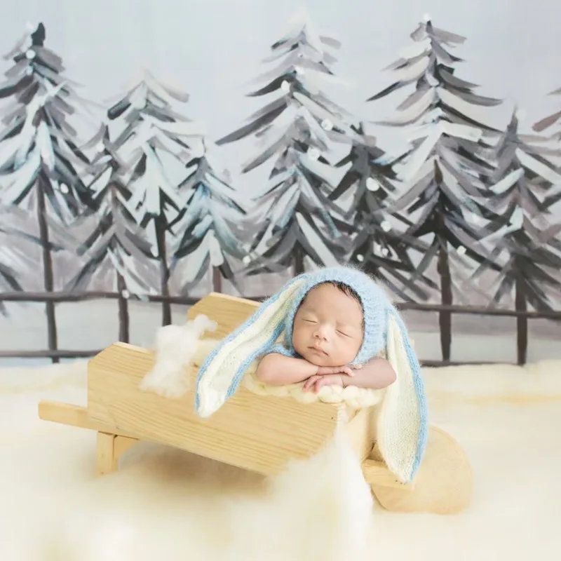 Новый стиль милый детский костюм для фотосъемки новорожденных мохеровые большие уши шапка с кроликом