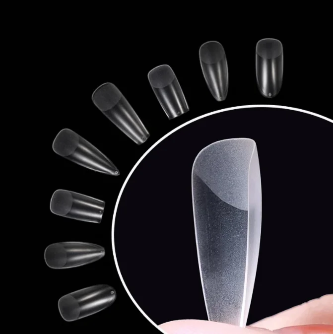 500PCS Almond Soft Gel Nail Extension Tips Gel X Nail Tips Full Cover Nail Form Tips