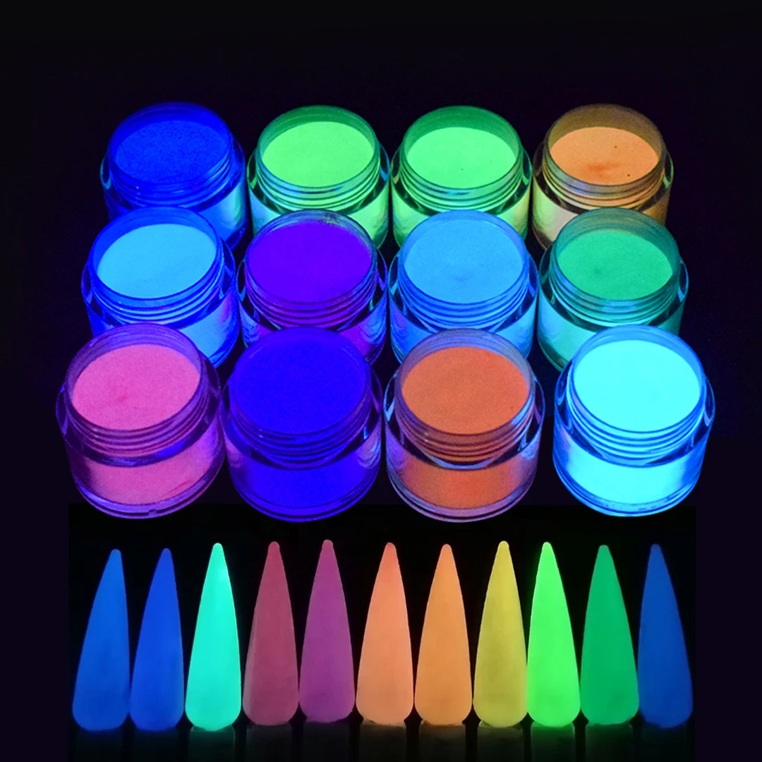 Собственная Марка, индивидуальный светящийся в темноте порошок для ногтей, система органического акрилового порошка для ногтей
