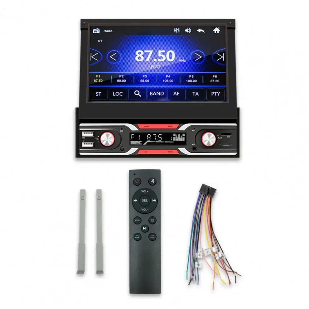 9603 7inch Auto MP5 Player Retractable Screen Blue-tooth Radio FM AM RDS Multi-media Player for Vehicles