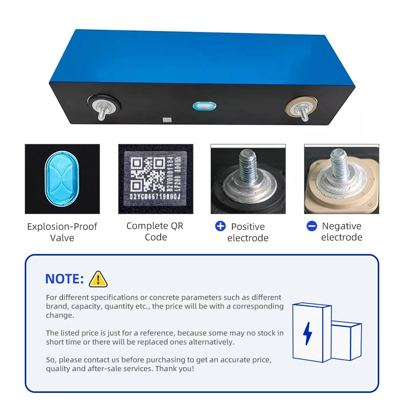 High Capacity 280Ah 320Ah Prismatic Lifepo4 Battery Deep Cycle Battery Lithium Ion Cell For Power Tools Car Battery 3.2V 161Ah