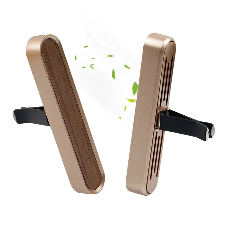 Rose gold walnut chip car aromatherapy air outlet clip metal car interior pendant with two different flavors of cream