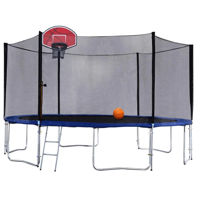 Yijian 16FT Outdoor Kids Round Trampoline Park Customizable Size with Steel PVC Polypropylene Foam Plush Enclosure Net Home Use