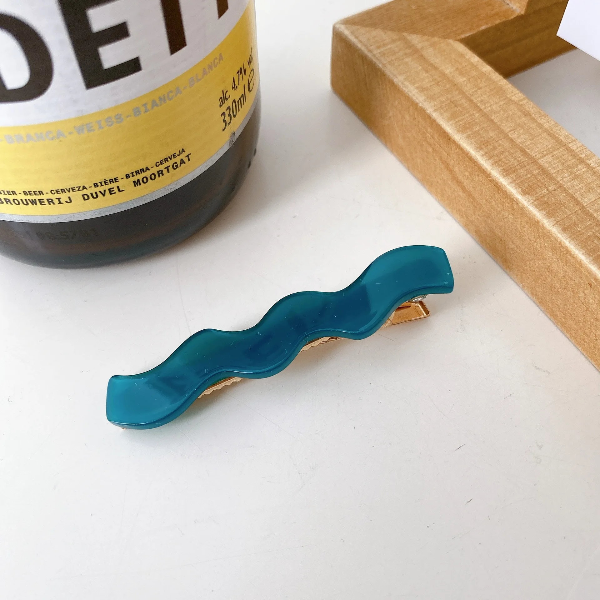 K2403 New Wave Acetate Hair Clips Tortoiseshell Plain Color Side Pins Hair Accessories Geometric Small Barrettes for Women