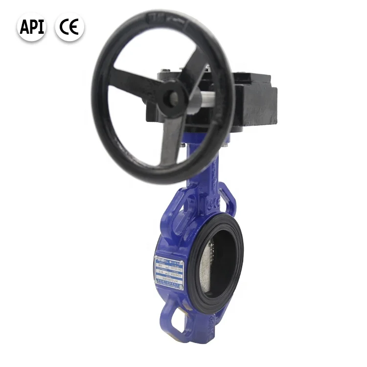 Bundor DN80 150LB 3inch 8inch DI body worm gear operated wafer butterfly valve price