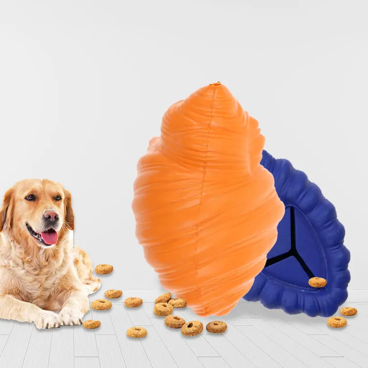 
Natural Rubber Conch Shaped Pet Toy Dental Care Pet Chew Ball Biting Resistant Toy 