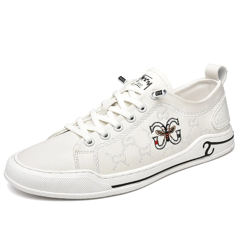 Latest new arrival high quality wholesale leather italian brand famous shoes sneaker men casual shoes