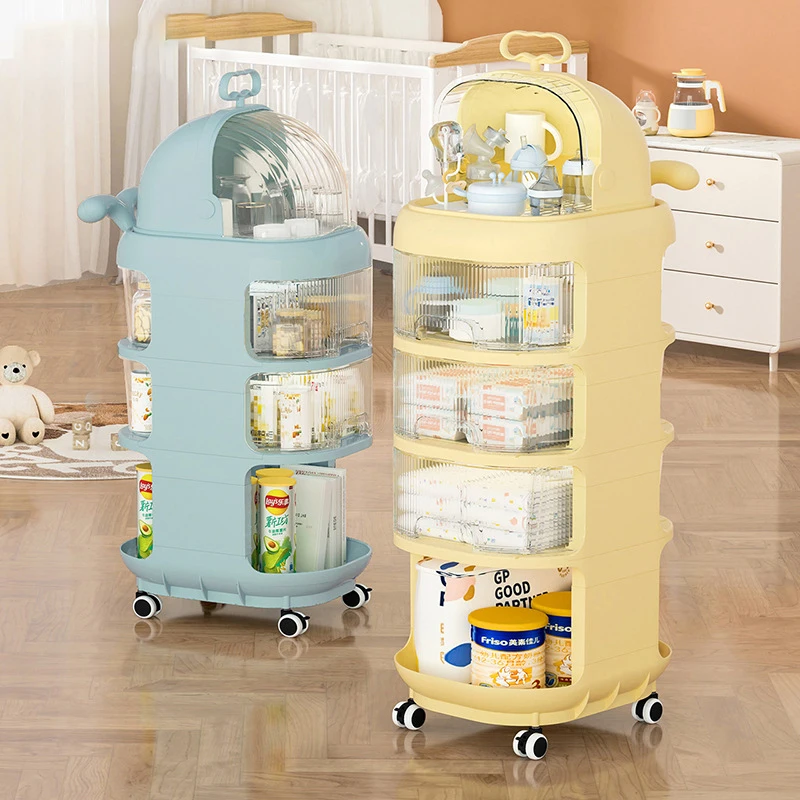 5 layer Whale PP+Engineering Resin material shelves storage rolling cart baby bottle toys books drawer storage trolley rack