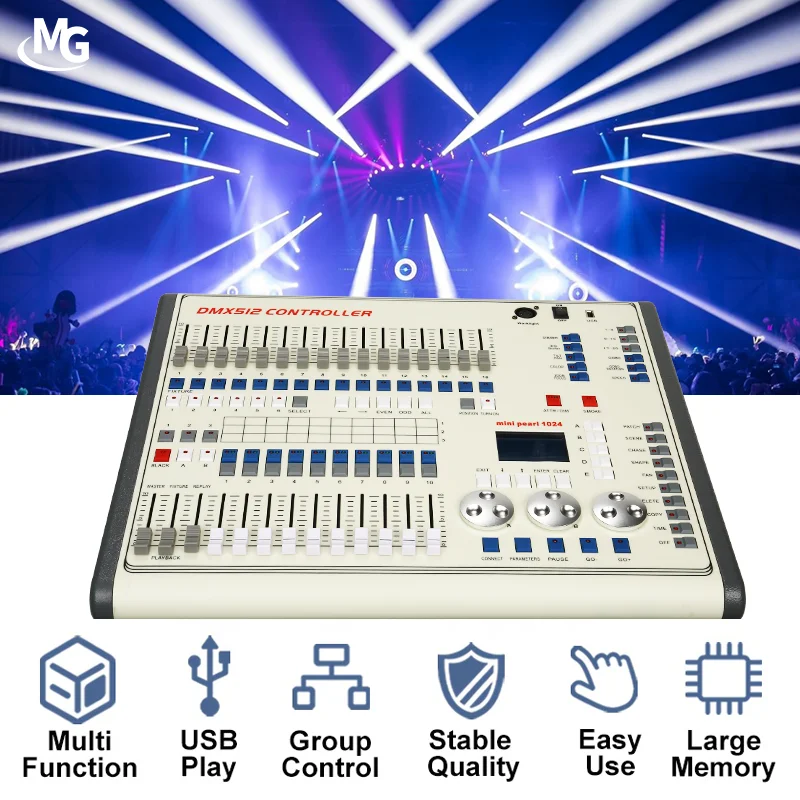 DMX 512 Console Light Controller MiNi Pearl 1024 Stage Lighting Effects Console For Wedding Disco Nightclub DJ Equipment