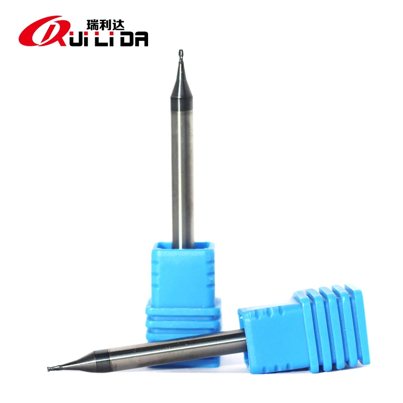 RLD HRC55 2 flute 0.2~0.9mm micro diameter solid carbide end mills milling cutter Nano black for steel