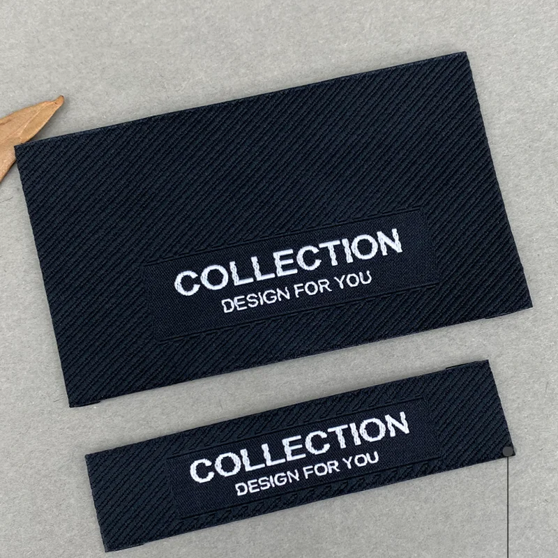Customized washable Garment Woven Label Clothing Embroidered Logo Labels price tag