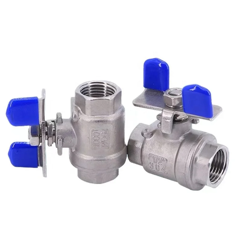2PC Butterfly Handle Ball Valve, Stainless Steel, ANSI/DIN, Manual Operation, High-Quality