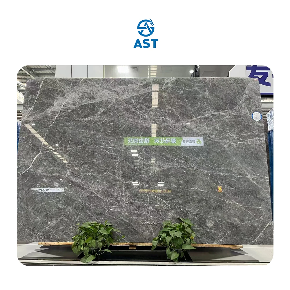 AST OEM/ODM Natural Hight Quality Modern hot selling Polished Grey Marble for living room decoration