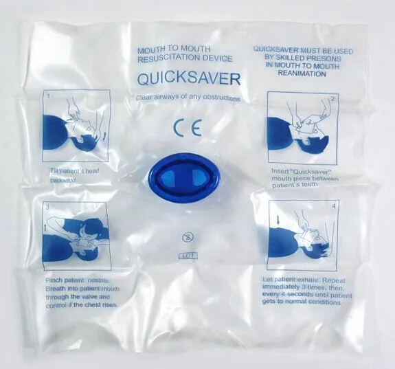 One Way Valve with Breathing Barrier CPR Mask, Pocket&Keychain, Mouth-to-Mouth, Disposable First Aid Device